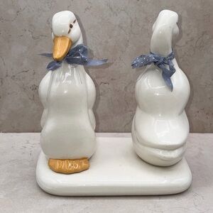 1970's Treasure Craft Reverse Facing Ducks Napkin Holder Hand Painted Kitsch